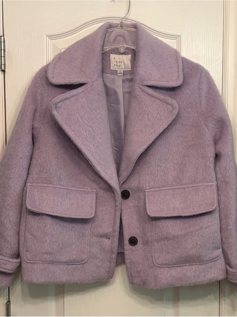 a new day Lavender Mohair-Blend Pea Coat